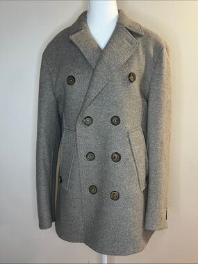 Fendi Gray Double-Breasted Pea Coat